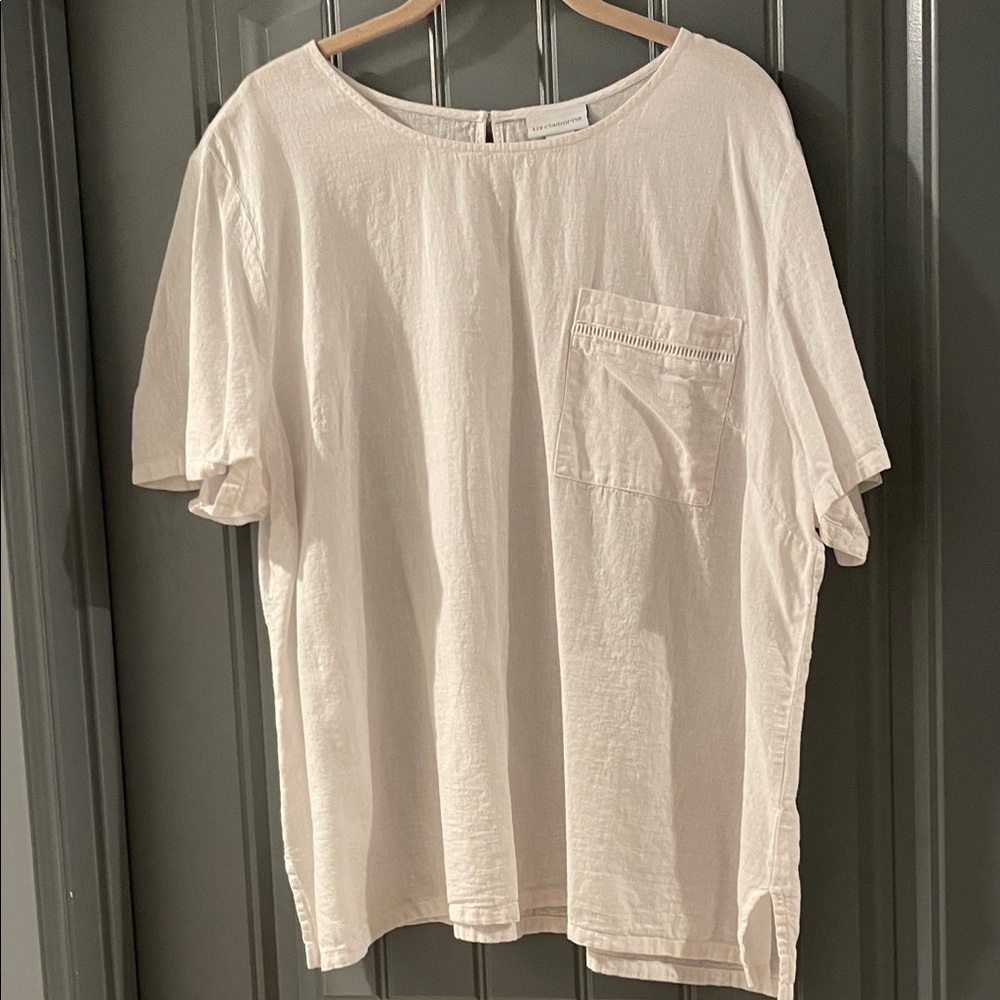 Liz Claiborne Cream Linen Top